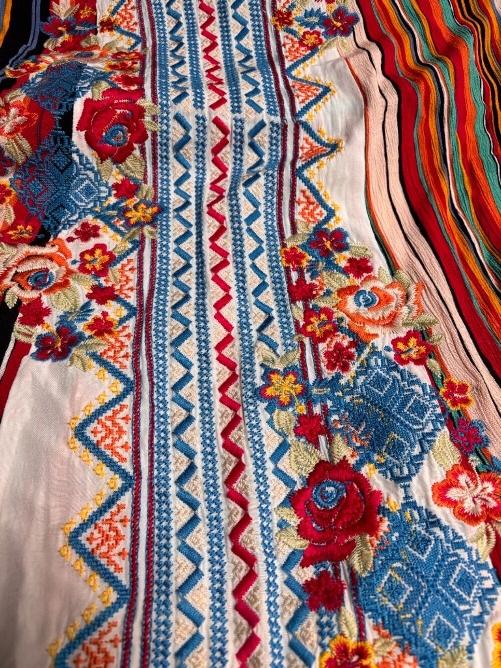 Colorful Striped Maxi | Long Sleeve Boho Tunic Dress | Multicolor - Picture 6 of 7